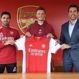 Arsenal unveil Ben White, who arrives for £50m from Brighton