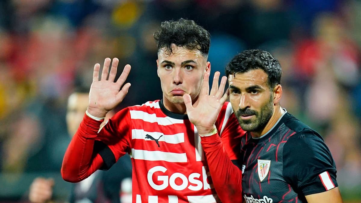 Barcelona target Arnau Martinez playing for Girona.