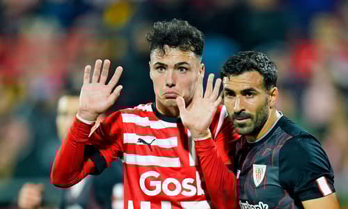 Barcelona target Arnau Martinez playing for Girona.