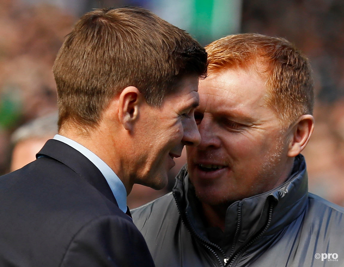 Steven Gerrard & Neil Lennon, Celtic v Rangers, Scottish Premiership