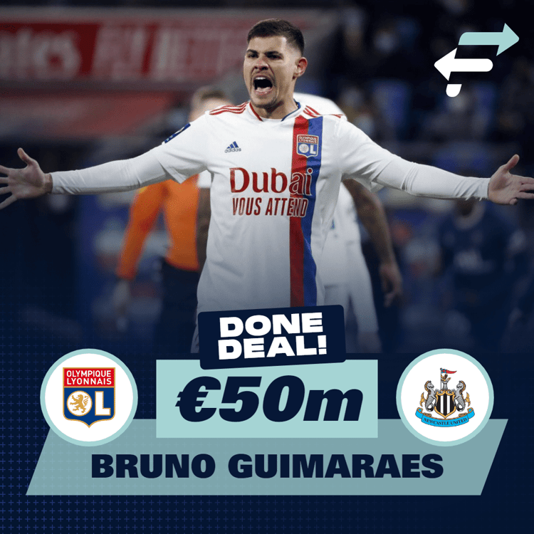 Bruno Guimaraes has signed for Newcastle for €50m