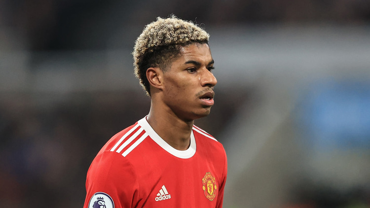 Marcus Rashford in action for Man Utd.