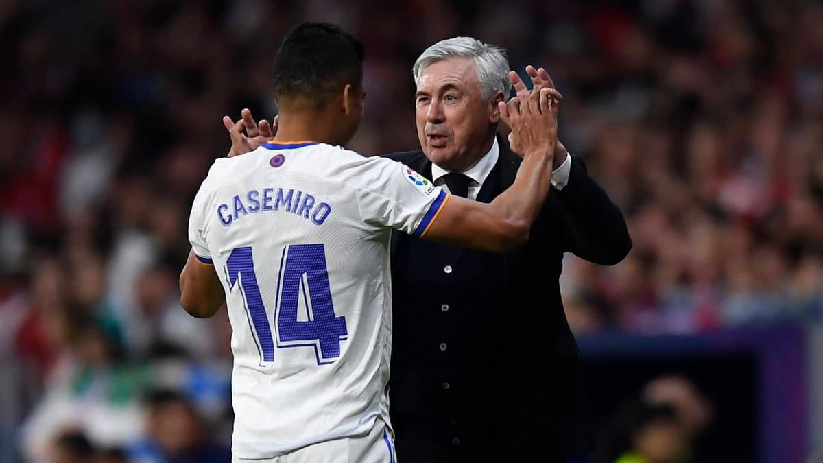 Casemiro and Carlo Ancelotti at Real Madrid