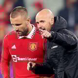 Luke Shaw and Erik ten Hag.