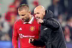 Luke Shaw and Erik ten Hag.