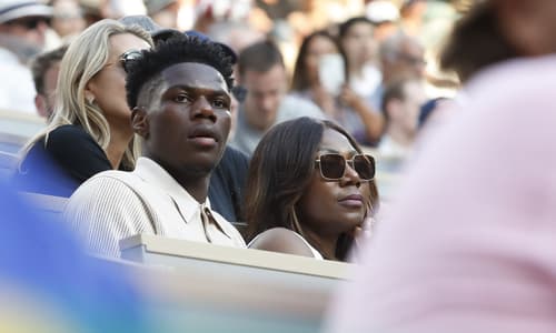 Aurelien Tchouameni of Real Madrid watches the French Open tennis, 2023