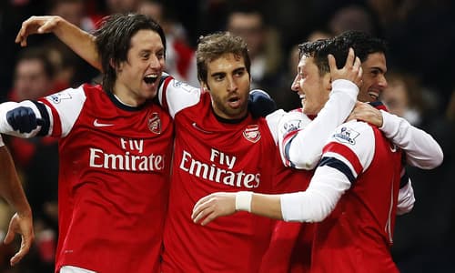 Tomas Rosicky, Mathieu Flamini, Mikel Arteta, Mesut Ozil, Arsenal