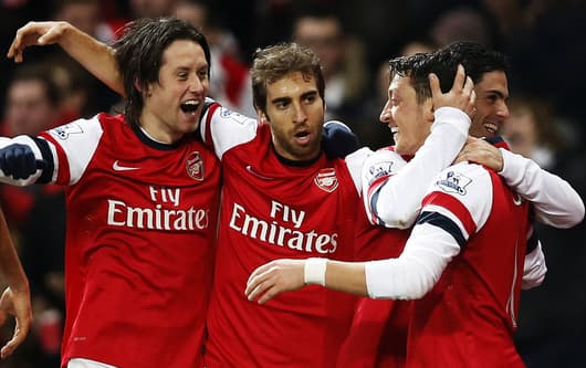 Tomas Rosicky, Mathieu Flamini, Mikel Arteta, Mesut Ozil, Arsenal