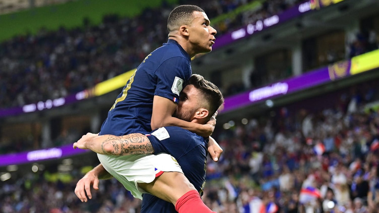 Mbappe scored two and assisted one against Poland