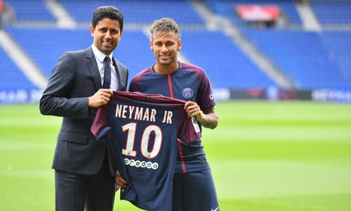 PSG president Nasser Al-Khelaifi and Neymar, 2020-21