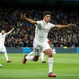Alvaro Rodriguez scoring for Real Madrid against Atletico