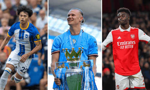 Kaoru Mitoma, Erling Haaland, Bukayo Saka