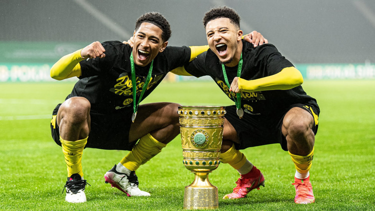 Jadon Sancho with Jude Bellingham in his previous Dortmund stint
