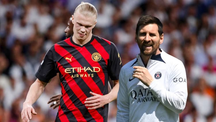 Erling Haaland and Lionel Messi