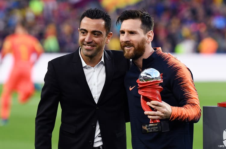 Xavi and Lionel Messi