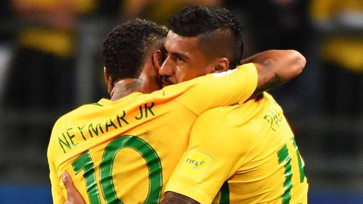 Neymar and Paulinho, Brazil