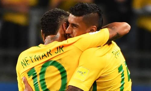 Neymar and Paulinho, Brazil