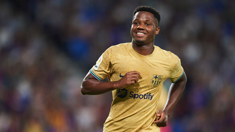 Ansu Fati speelt dit seizoen op huurbasis voor Brighton & Hove Albion.