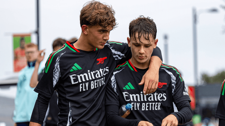 Max Dowman (left) is one of Arsenal's most promising academy stars