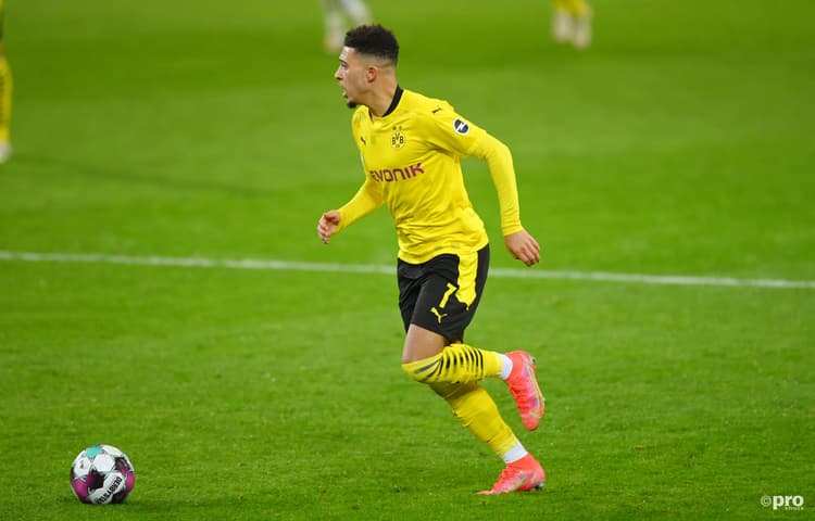 Jadon Sancho for Borussia Dortmund v Borussia Monchengladbach in the Bundesligs