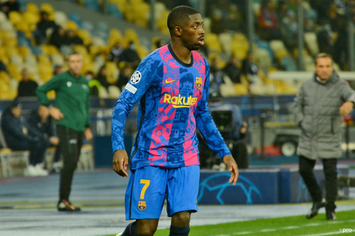 Ousmane Dembele playing against Dinamo Kiev in the Champions League
