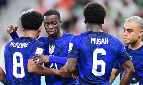 Weston McKennie, Tim Weah, Yunus Musah and Sergino Dest.