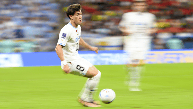 Facundo Pellistri with Uruguay