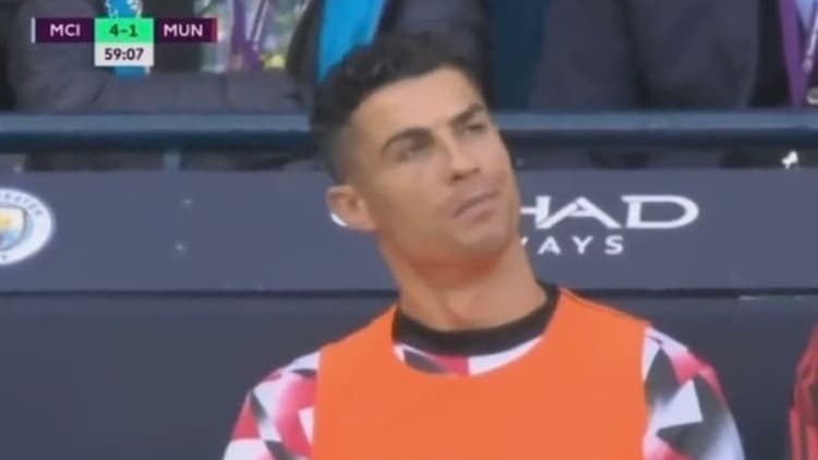 Ronaldo was left on the bench during Man Utd's humiliating derby defeat to Man City