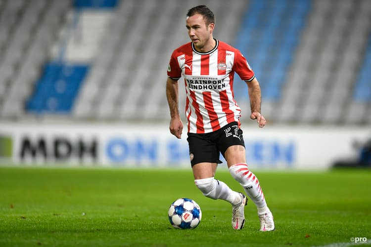 Mario Götze, hier in het shirt van PSV, keerde terug op het WK.