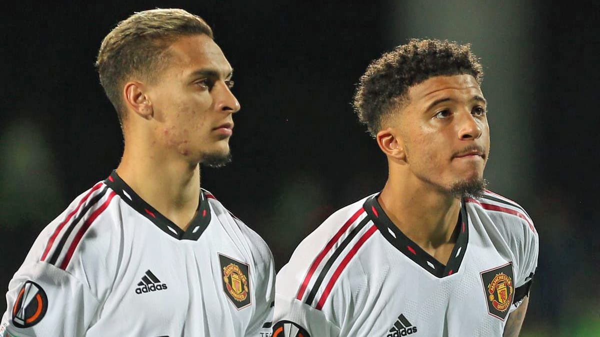Man Utd wingers Antony and Jadon Sancho.