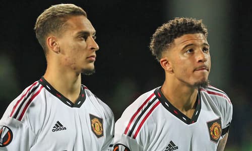 Man Utd wingers Antony and Jadon Sancho.