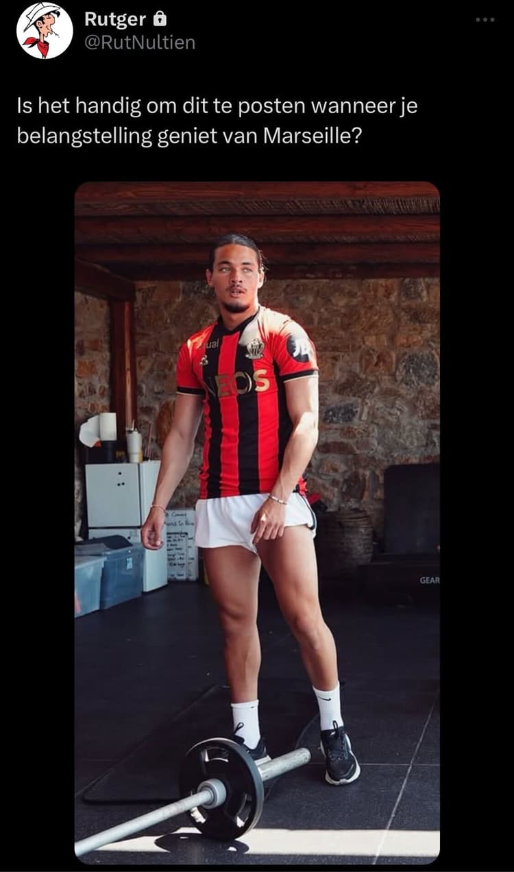 Rutger Vinke over Anis Hadj Moussa en Olympique Marseille