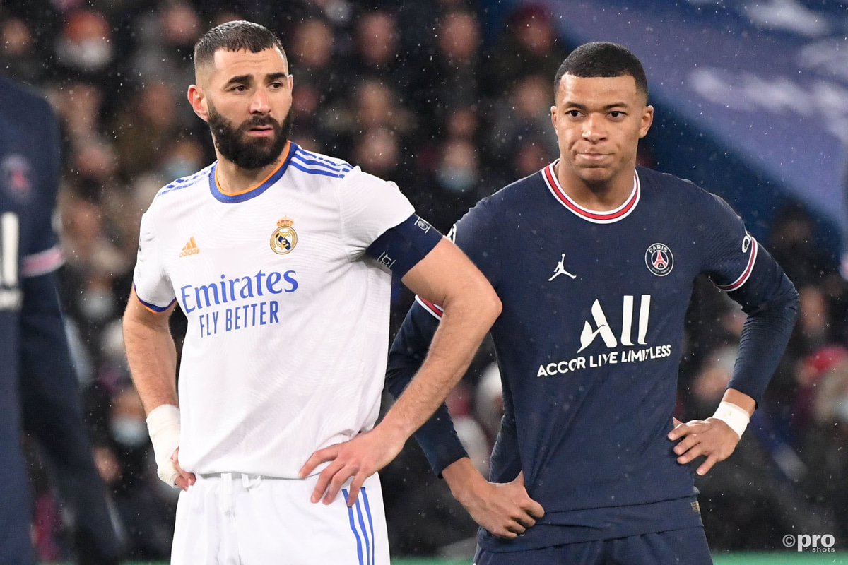 Real Madrid's Karim Benzema and PSG's Kylian Mbappe, 2021/22