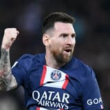 Lionel Messi after scoring with PSG.