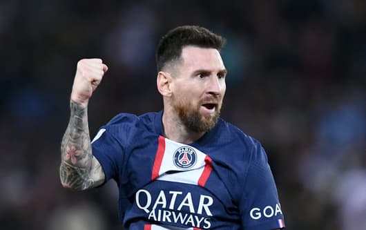 Lionel Messi after scoring with PSG.