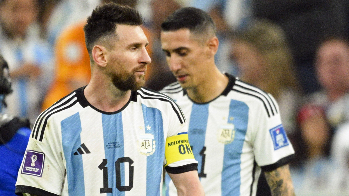 Messi and Di Maria at the World Cup with Argentina