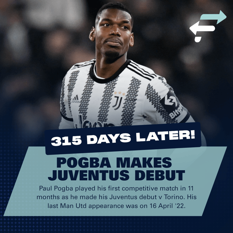 Pogba finally returned against Torino