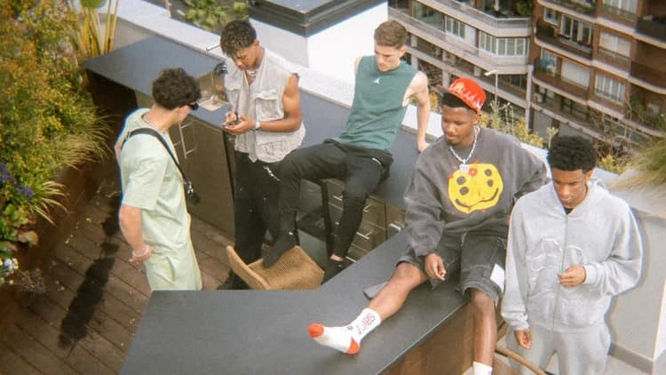 Ansu Fati hanging out with Barcelona team-mates