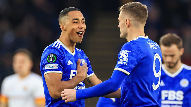 Youri Tielemans and Jamie Vardy
