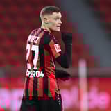 Florian Wirtz of Bayer Leverkusen in a Bundesliga match vs Stuttgart 