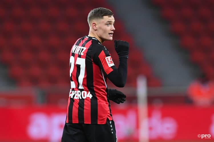 Florian Wirtz of Bayer Leverkusen in a Bundesliga match vs Stuttgart 