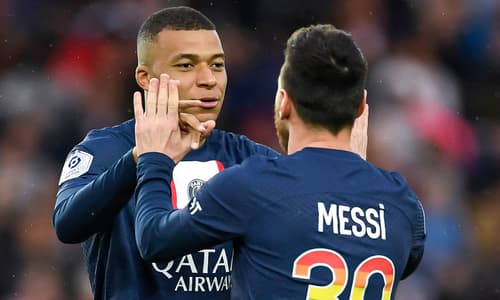 Kylian Mbappe and Lionel Messi at PSG