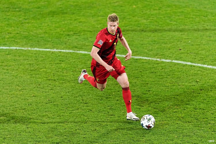 Manchester City star Kevin De Bruyne in action for Belgium