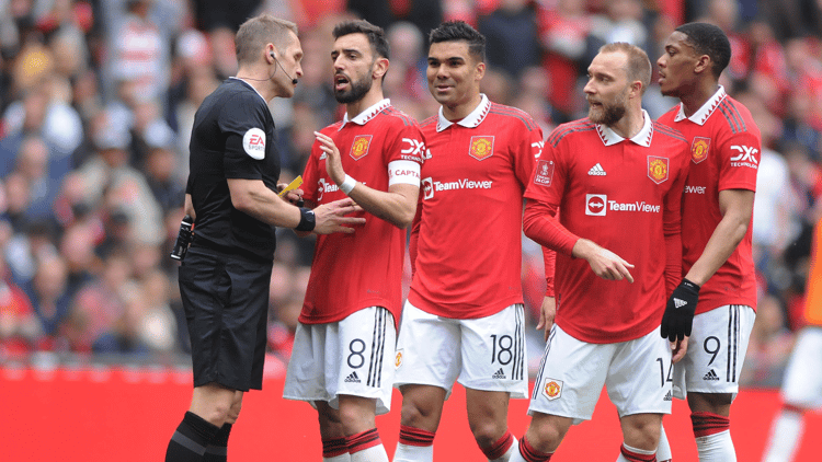 Bruno Fernandes will miss the game against Liverpool through suspension 