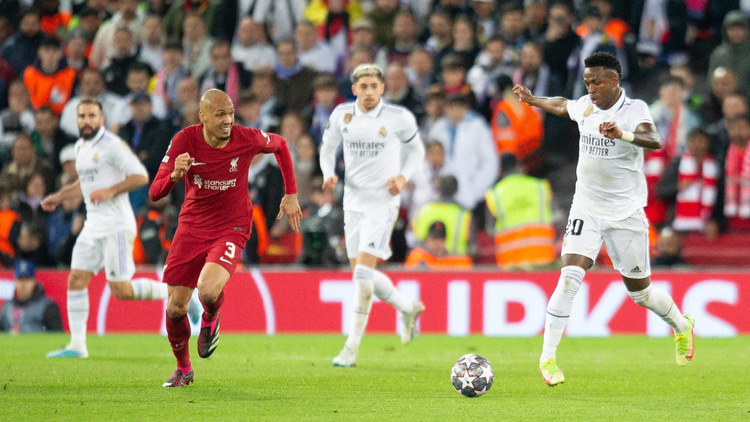 Liverpool midfielder Fabinho was given the run around by Real Madrid
