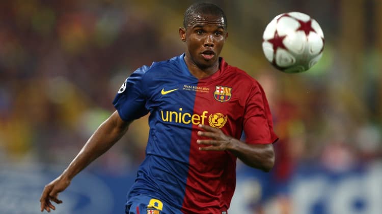 Samuel Eto'o in action for Barcelona