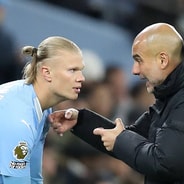Erling Haaland and Pep Guardiola.
