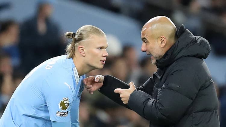 Erling Haaland Pep Guardiola Man City