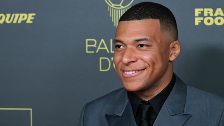 Kylian Mbappe at the 2023 Ballon d'Or