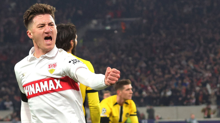 Angelo Stiller in het shirt van VfB Stuttgart.
